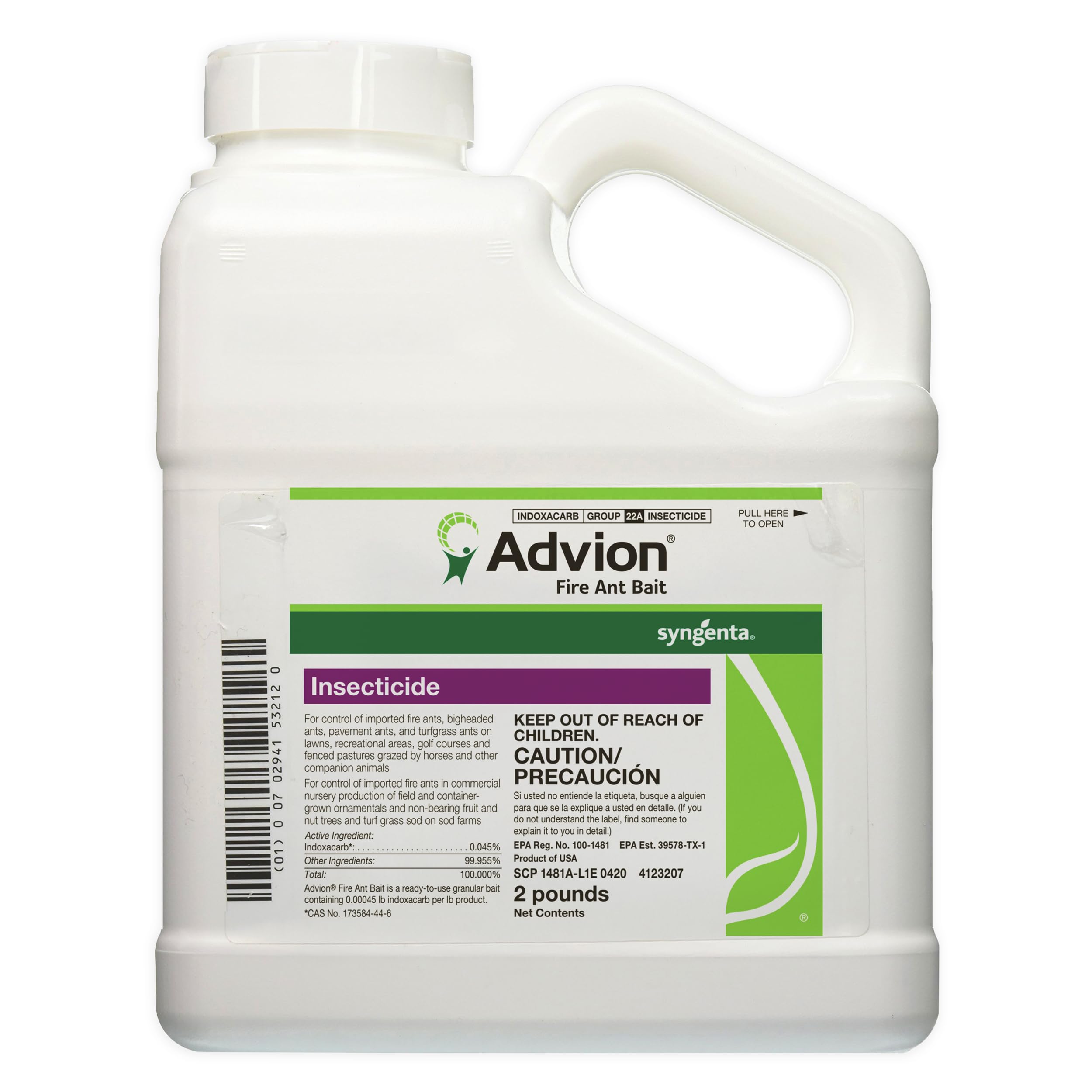 Advion Fire Ant Bait, 2-lb. Shaker Bottle, Highly Effective Fire Ant Bait, Formulated with 0.045% Indoxacarb, Outdoor Use, for Fast-Acting Control of Fire Ants