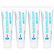 (4 Pack) Globe Dual Action First Aid Antibiotic Cream + Pain Relief, Neomycin, Polymyxin B, Pramoxine HCl, Soothes Painful Cuts, Burns and Scrapes, 24 Hour Infection Protection