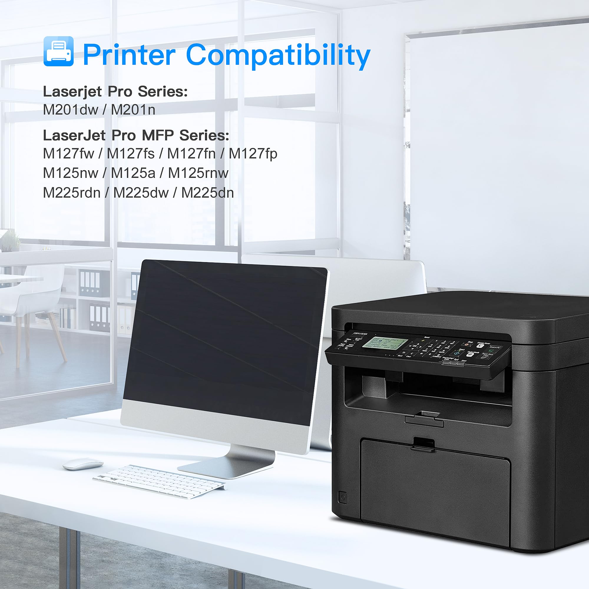 LxTek Compatible Toner Cartridge 83A Replacement for HP 83A CF283A Compatible with Laserjet Pro MFP M125nw M201dw M225dw M201n M125a M127fn M127fw, 2 Black