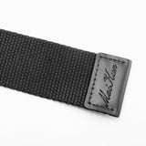 maikun Mens & Womens Canvas Belt with Black D-ring 1 1/2" Wide, Cloth Belt Black Belt for Men, 110cm Long, for Waist Size 31-35''