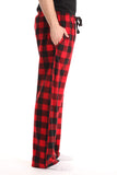 #FollowMe 45902-1A-XL Polar Fleece Pajama Pants for Men/Sleepwear/PJs, Red Buffalo Plaid, X-Large