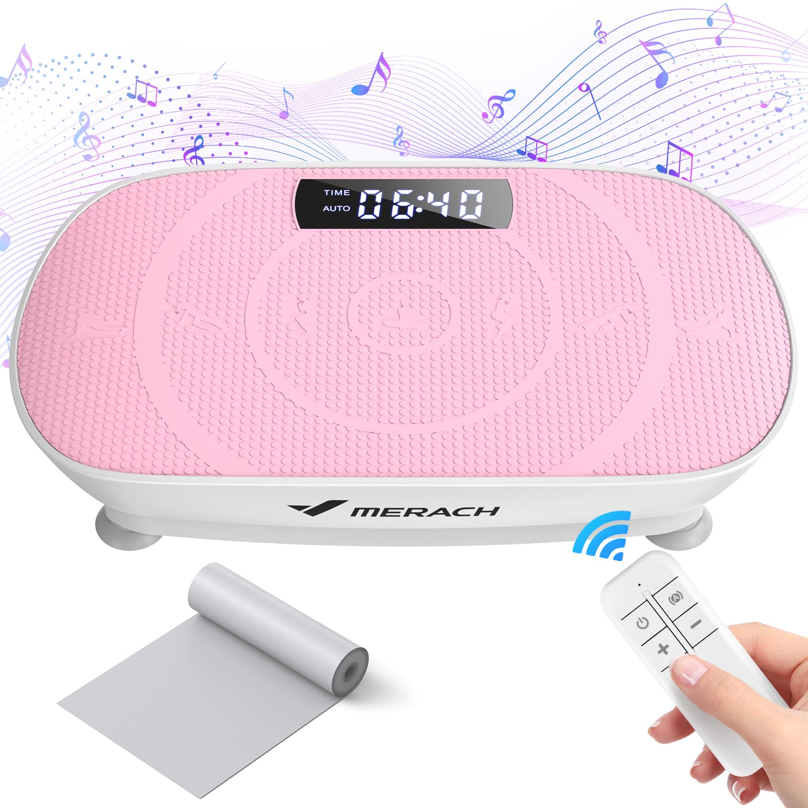 MERACH Vibration Plate Exercise Machine, Whole Body Workout Equipment for Women, Bluetooth and Silicone Pedal, Vibration Plate for Lymphatic Drainage, Vibrate Fitness Platform for Weight Loss (Grey)