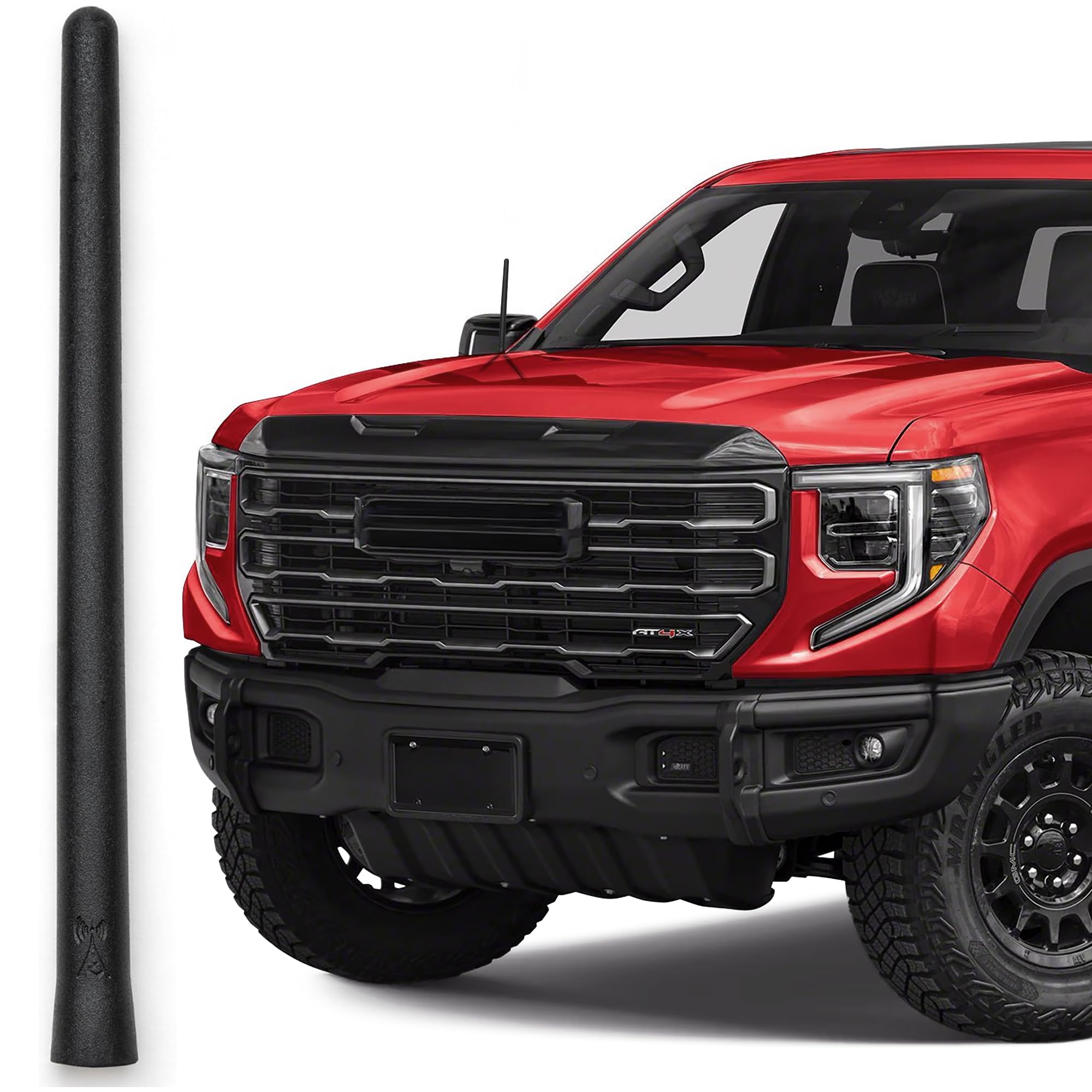AntennaMastsRus Short Rubber Antenna for GMC Sierra 1500 (2006-2026) - German Engineered with Internal Copper Coil for Enhanced Signal Reception - Car Wash Proof & Easy Install - 6 3/4 Inch