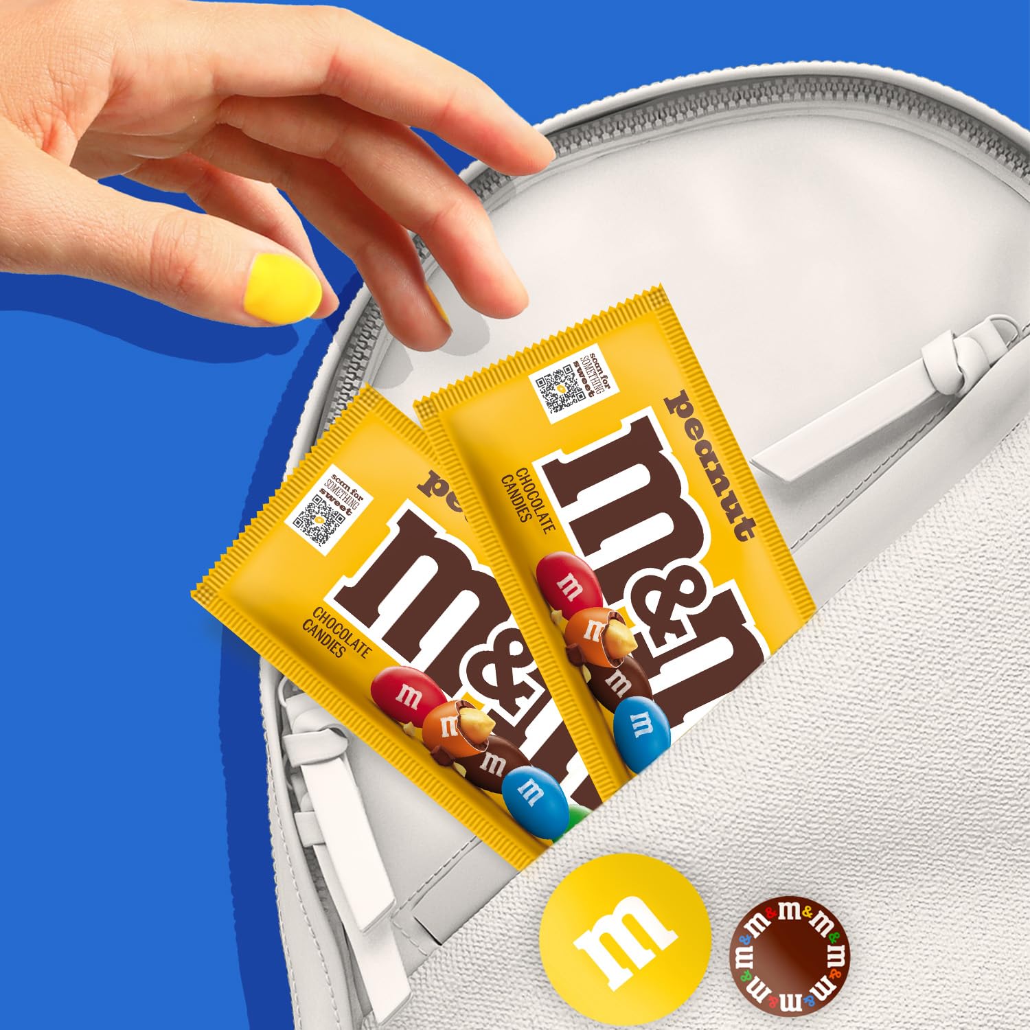 M&M'S Peanut Chocolate Candy, Full Size 1.74 oz Bag, Pack of 48 Bulk Candy Chocolate