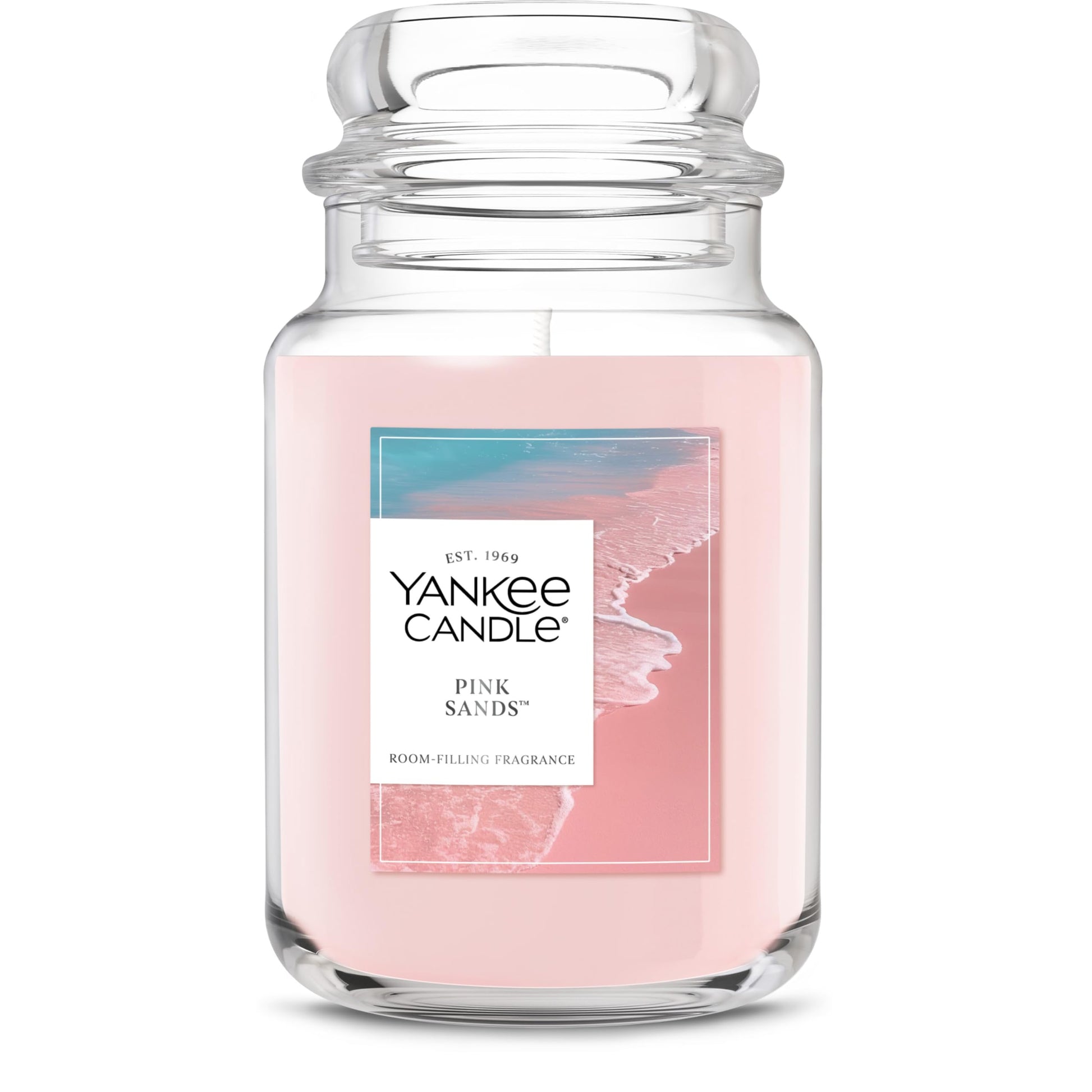 Yankee Candle Pink Sands Scented Candle, 22oz Large Jar with up to 150 Hour Burn Time, Giftable, Birthdays
