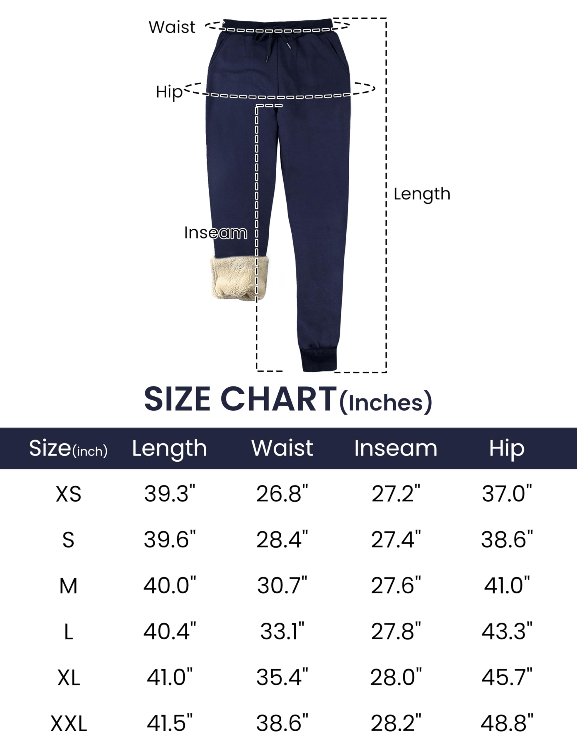 Yeokou Women's Warm Sherpa Lined Athletic Sweatpants Jogger Fleece Pants (Large, Black)