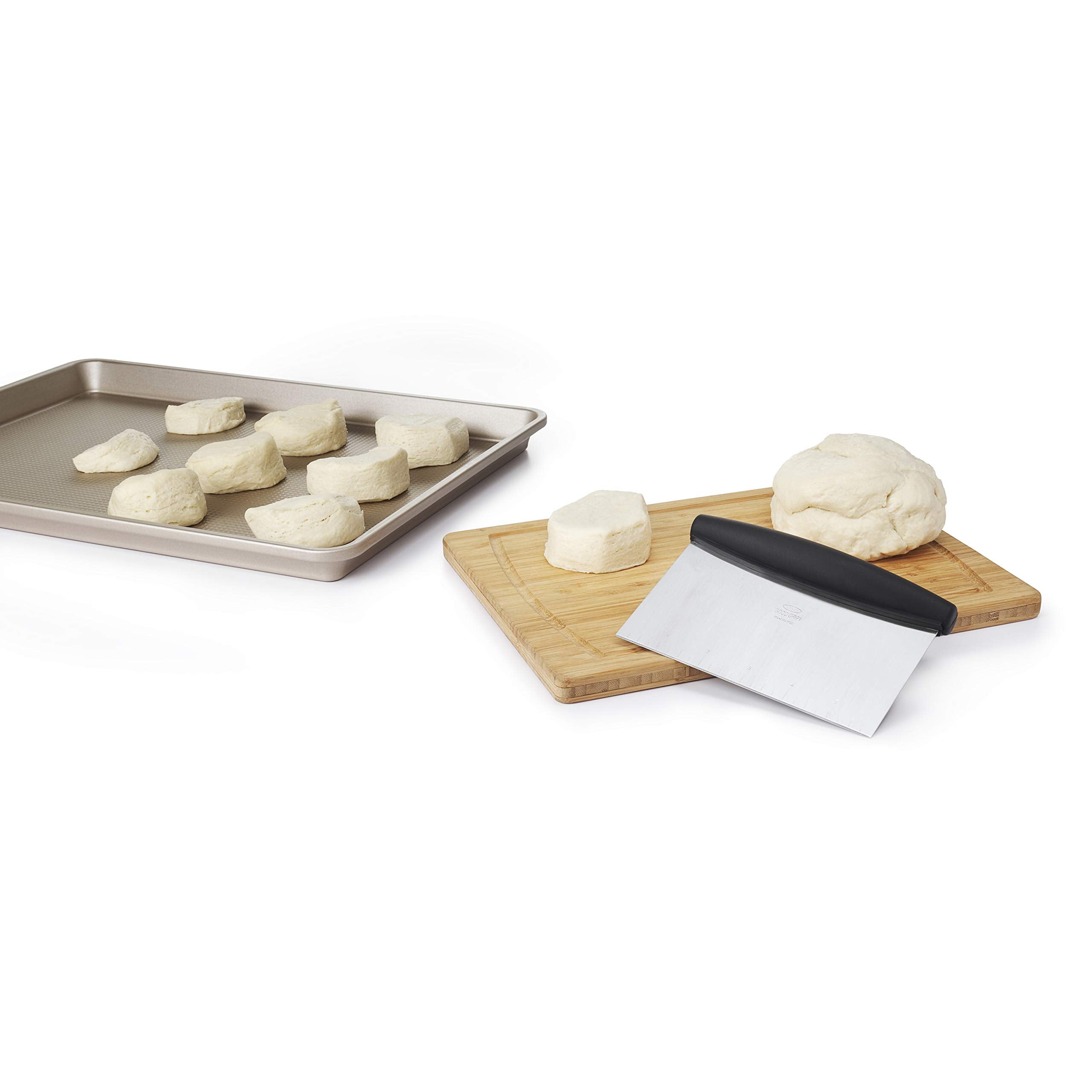 OXO Good Grips Stainless Steel Bench Scraper & Chopper, Dough Cutter for Baking