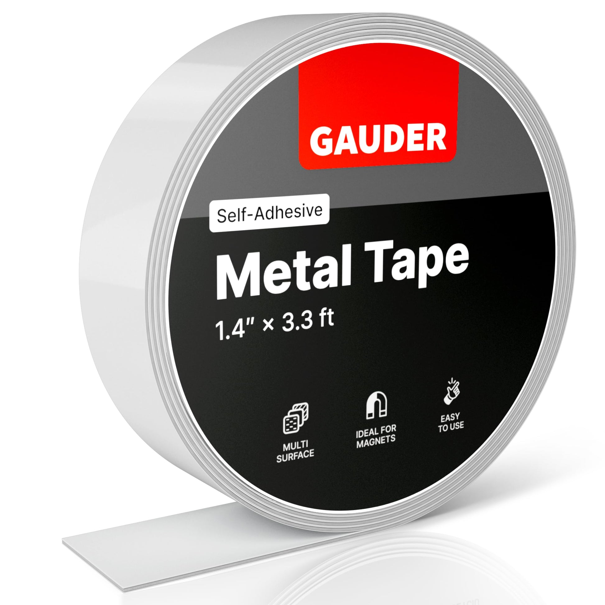 GAUDER Metal Tape Self Adhesive | Ferrous Tape for Magnets | Metallic Steel Strip