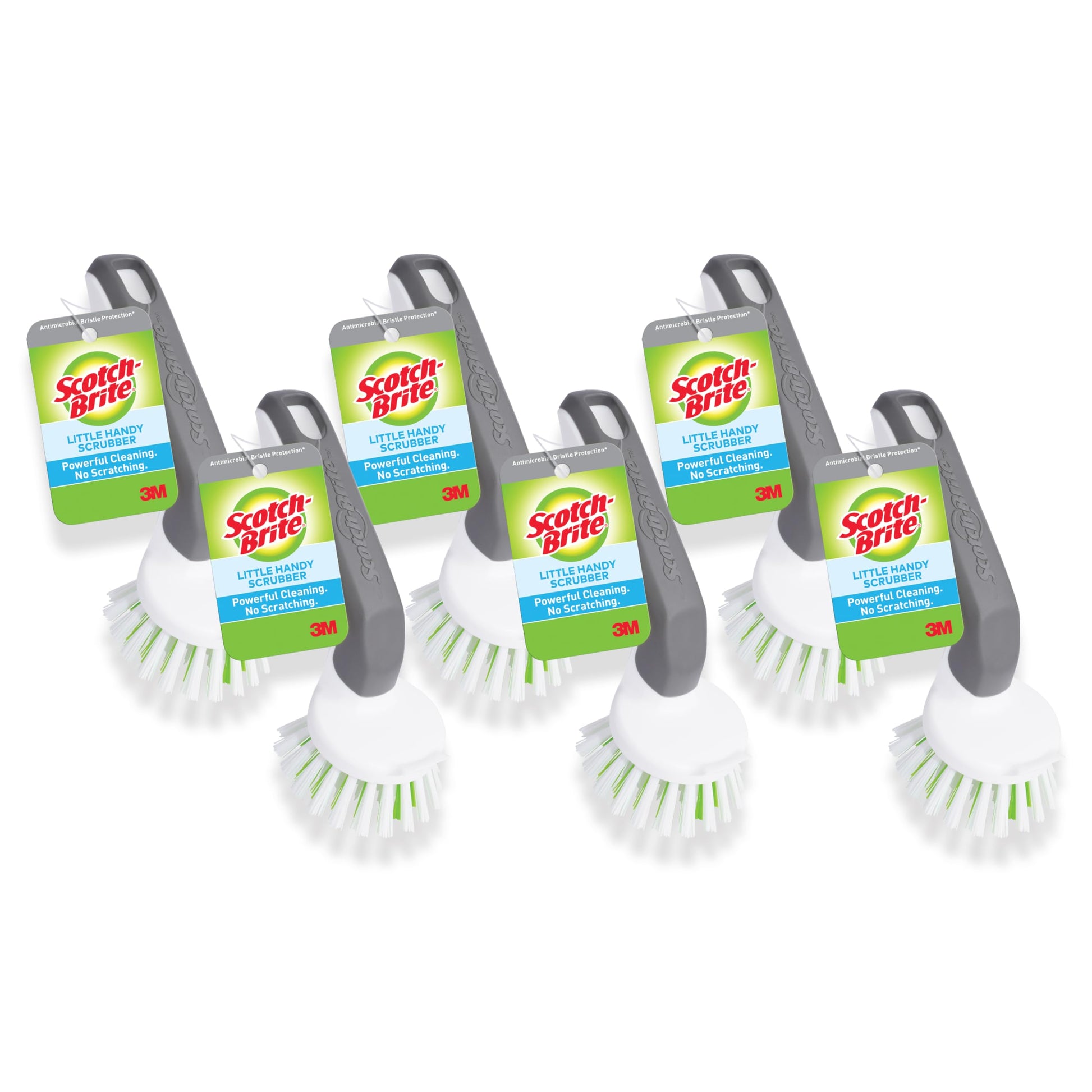 Scotch-Brite Little Handy Scrubber Brush, Small & Versatile Cleaning Tool with Long Lasting Bristles, 6 Scrub Brushes