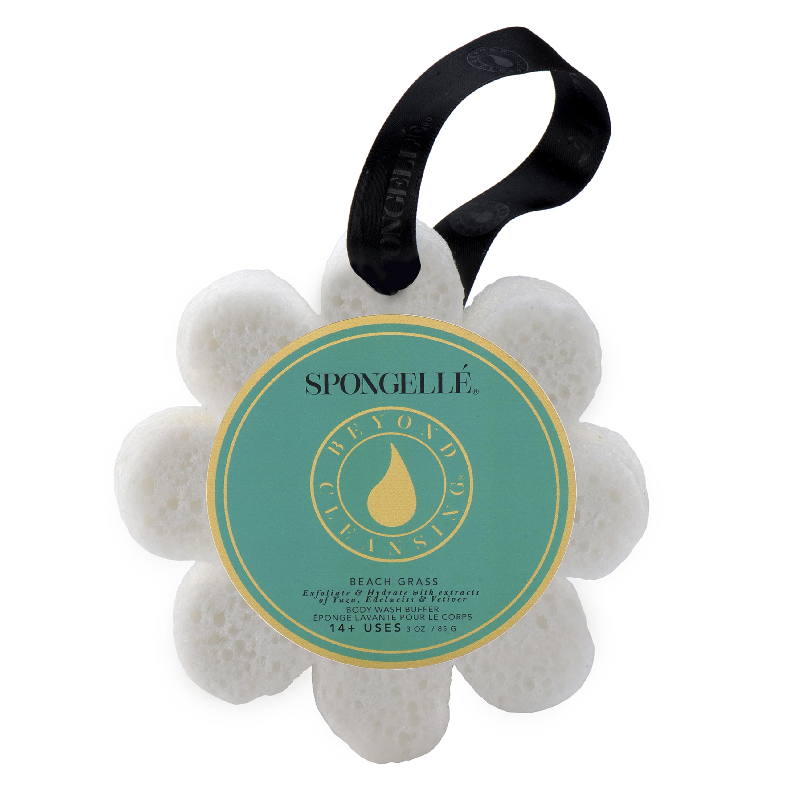 Spongelle Freesia Pear Wild Flower Buffer Body Scrubber | Bath & Shower Loofah for Women | Exfoliator with Body Wash Infused Sponge | 14+ uses