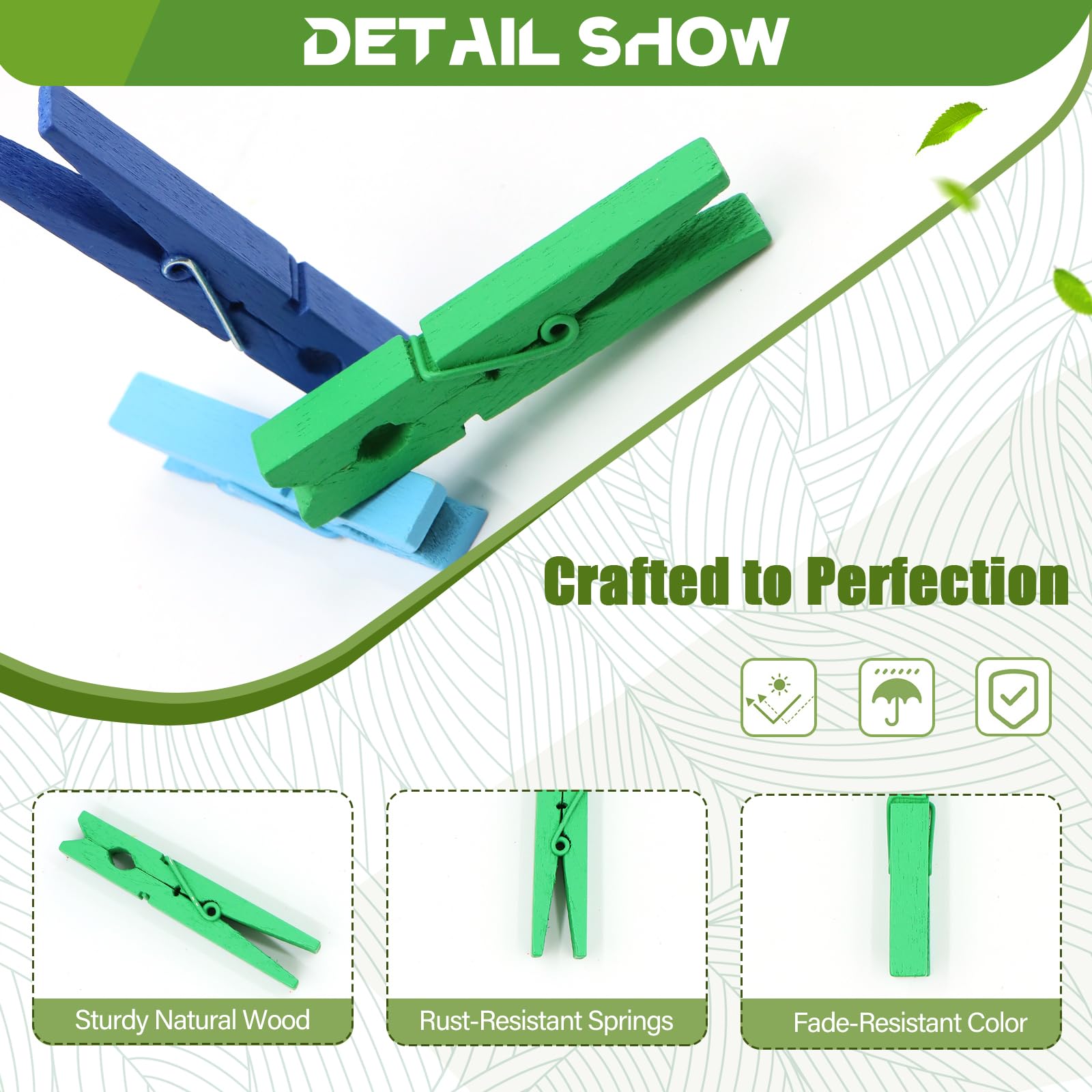 100 Pcs Colored Clothes Pins Wooden, Colored Clothespins for Crafts 2.9 Inch, Clothing Pins for Hanging Classroom