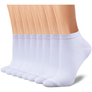 CHARMKING 8 Pairs Ankle Socks for Women - Non Slip Cotton No Show Classic Low Cut Casual Socks (White)