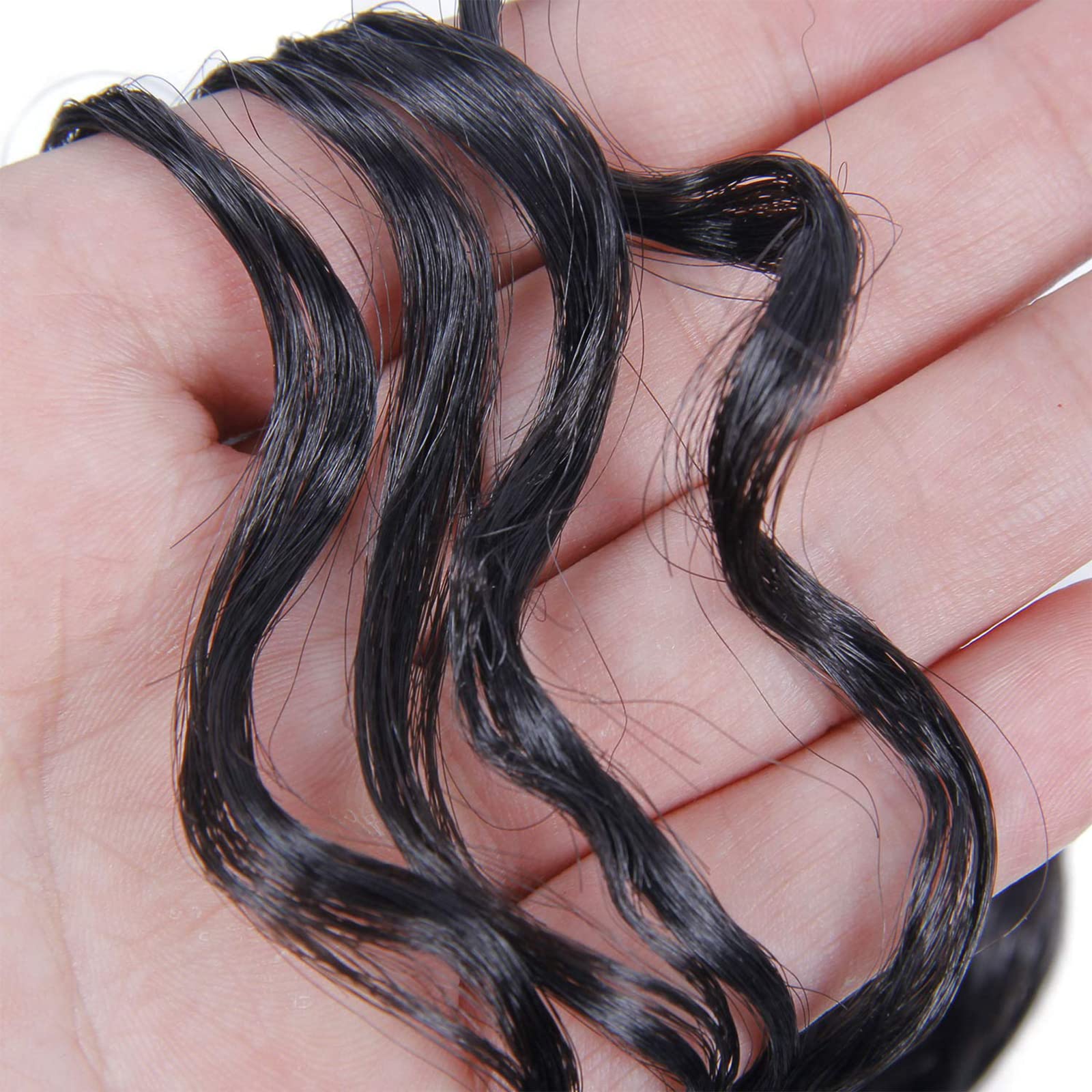 8 Packs Curly Crochet Hair GoGo Curl Crochet hair for Women Natural Black Deep Wave Braiding hair,Synthetic Bohemian Crochet Braid Water Wave Crochet hair Extensions(18inch, 1B)