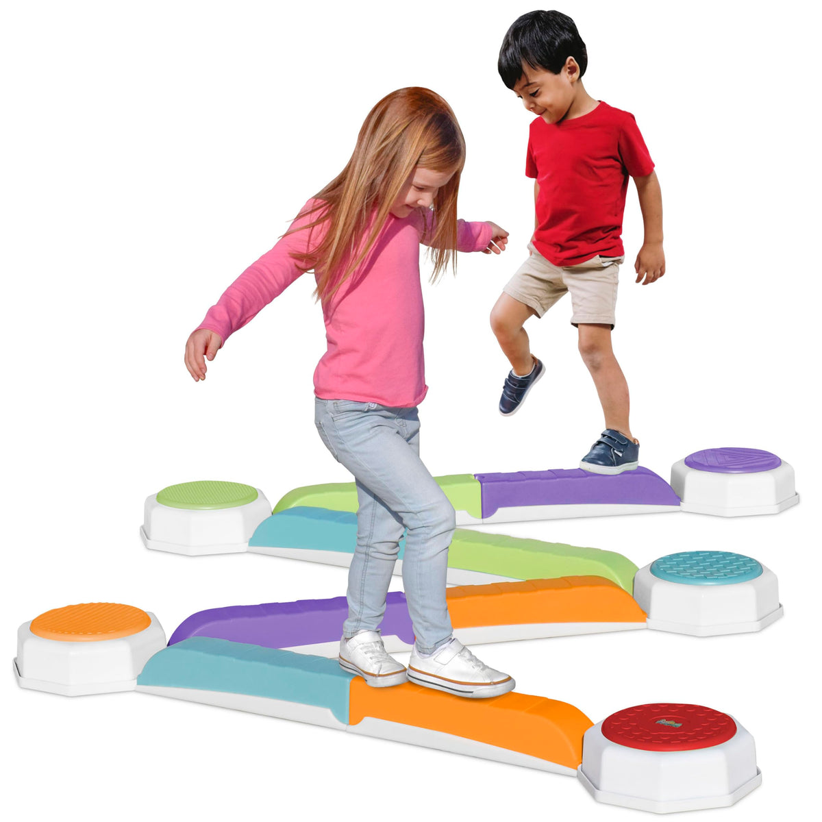 Acorn Avenue Balance Beam and Toddler Stepping Stones for Kids 13 Pieces, Jumping Stepping Stones Balance Beam, Sensory Play Toys for Toddlers, Indoor or Outdoor Play, Easy Stackable Storage