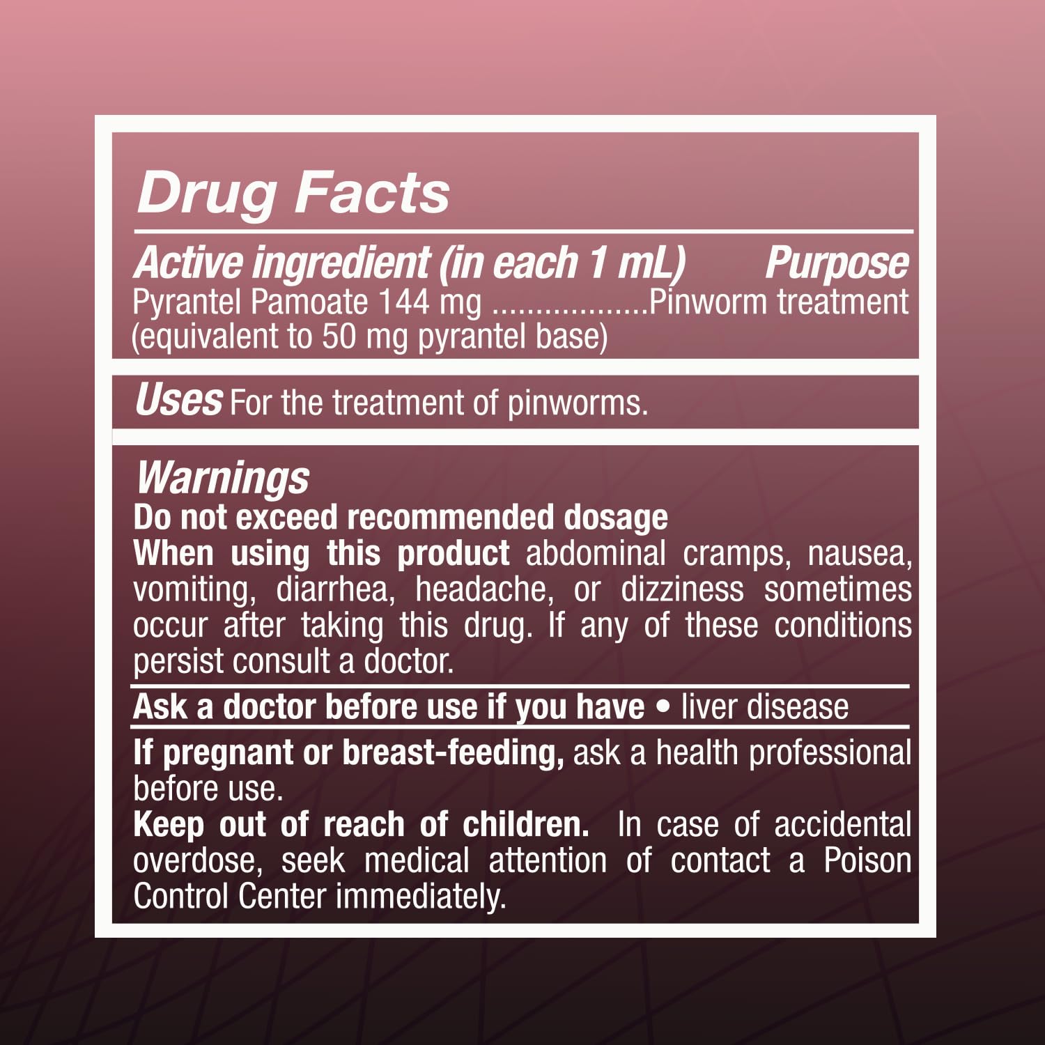 PARASITOL Pinworm Medicine for Family | Effective Deworming Formula with Pyrantel Pamoate, Quick Relief for All Ages, Easy Liquid Form, Safe & Gentle, Human Dewormer for All Parasites, 1 Fl Oz, 1-Pack