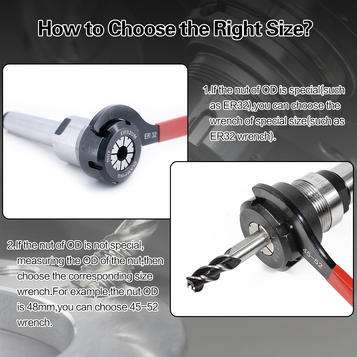 Mdvora 6pcs Coilover Spanner Wrench Set, C-Shape Shock Spanner Hook Wrench Tools, for Suspension System and Shock Adjustment