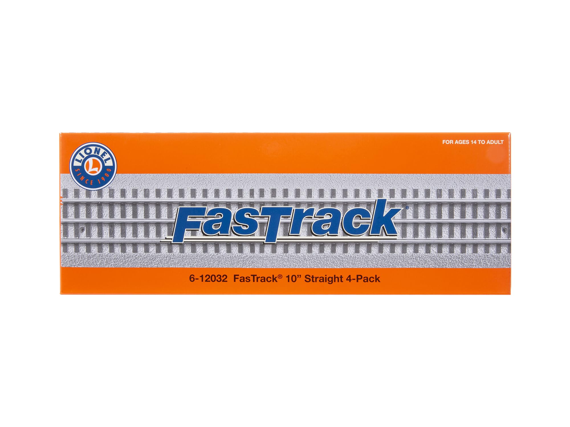 Lionel FasTrack 10” Straight Track, Electric O Gauge, (Pack of 4)