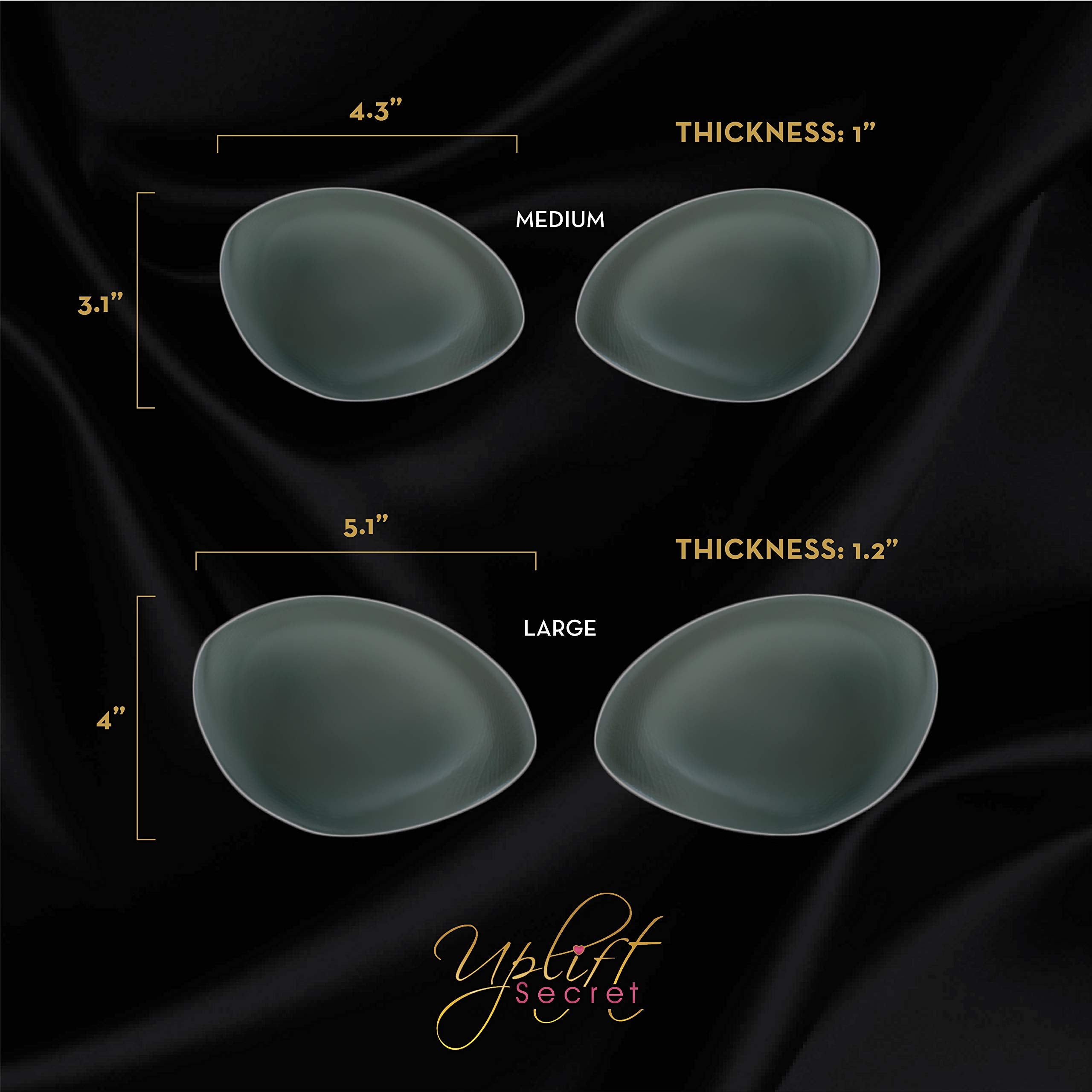 Silicone Bra Inserts - Clear Gel Push Up Breast Pads - Bra Padding Bust Enhancer