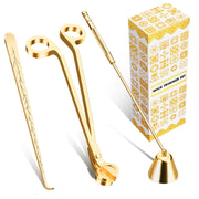 calary Candle Wick Trimmer, Candle Snuffer and Wick Dipper & Candle Accessory Set, 3 in 1 Candle Care Kit for Candle Lover (Gold)