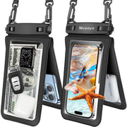 Niveaya Double Space Waterproof Phone Pouch (2-Pack) - IPX8 Cell Phone Dry Bag for Beach, Kayak, Cruise Travel Essentials - Compatible with iPhone 16/15/14 Pro Max & Galaxy S25/S24 Ultra (up to 8.3")