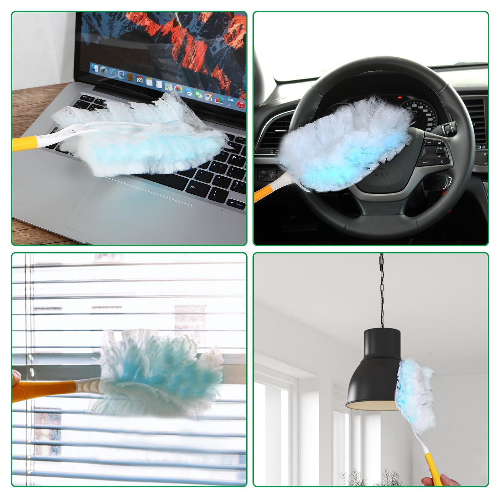 Duster Refills,Static Dust Removal Brush Disposable Replacement Head Compatible with Swiffer Duster Refills for Electronics, Furniture, Blinds, Ceiling Fans (Blue, 18 PCS)