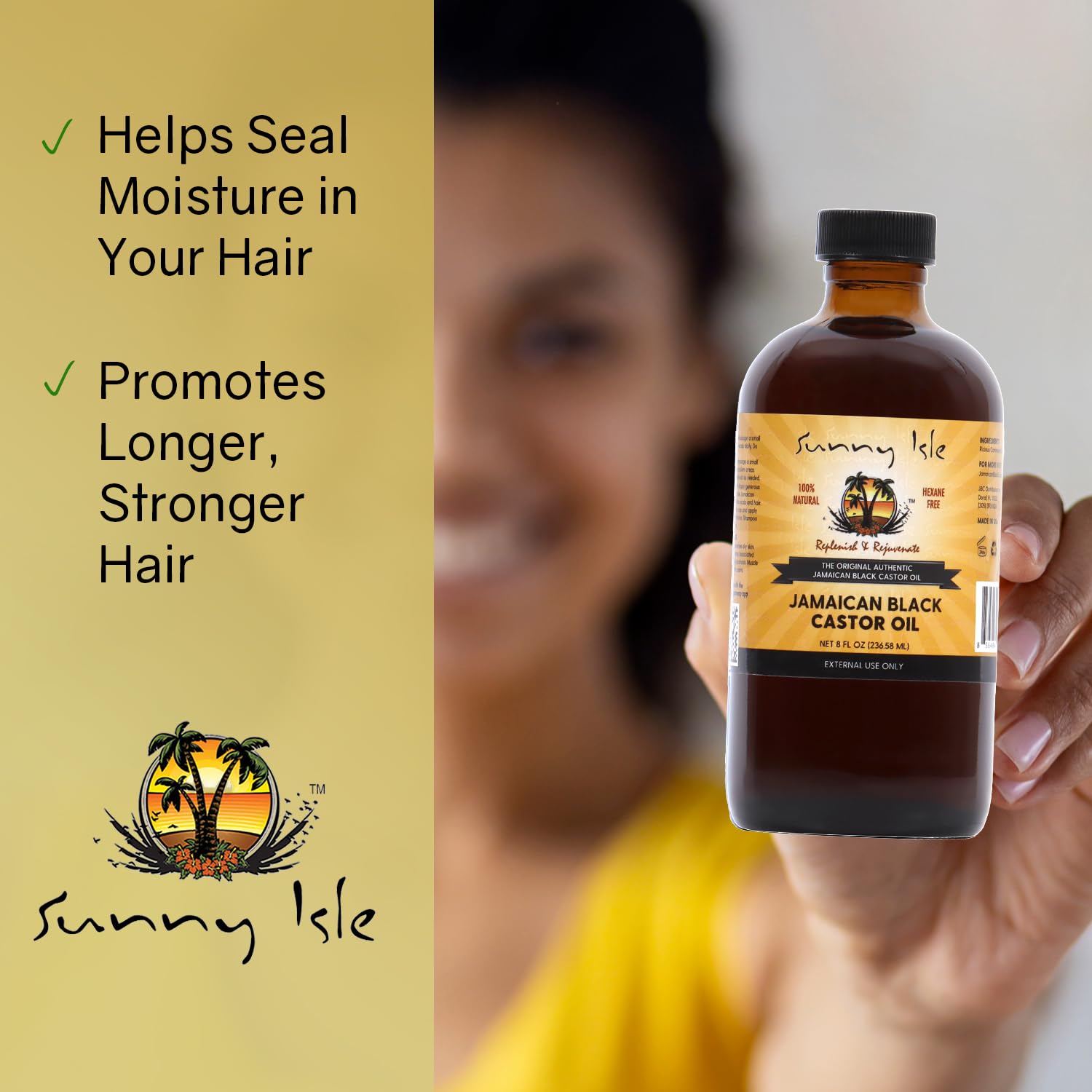 Sunny Isle Jamaican Black Castor Oil 4oz | 100% Natural Treatment for Hair, Scalp and Skin