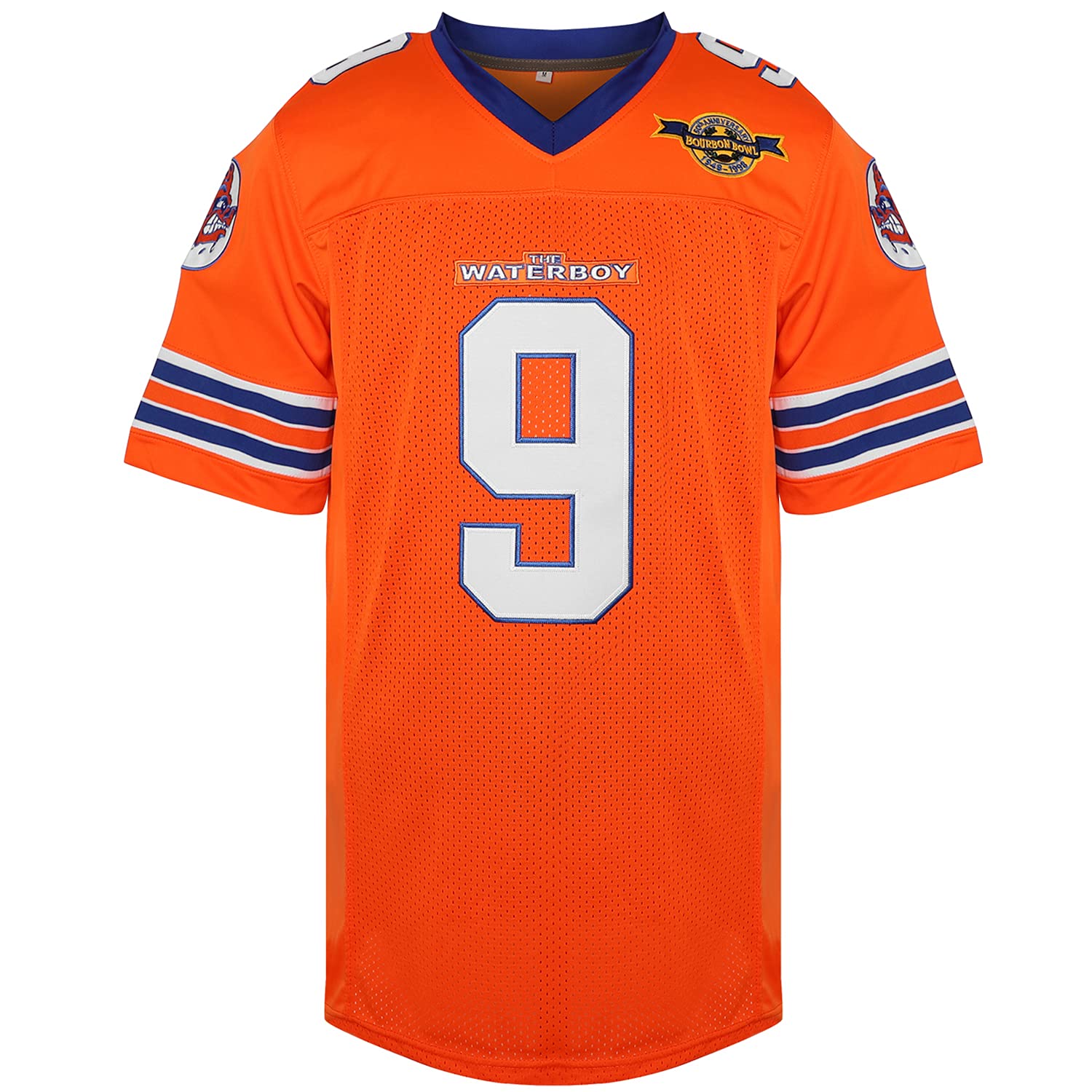 Phoneutrix Bobby Boucher #9 The Waterboy Adam Sandler Movie Mud Dogs Bourbon Bowl Football Jersey(Orange, Large)