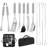 11Pcs Stainless Steel BBQ Grilling Accessories Set, Dad Gifts for Fathers Day Grilling Gifts,Portable Practical Grill Tools Utensils Kit with Storage Bag for Outdoor Grill Camping Backyard