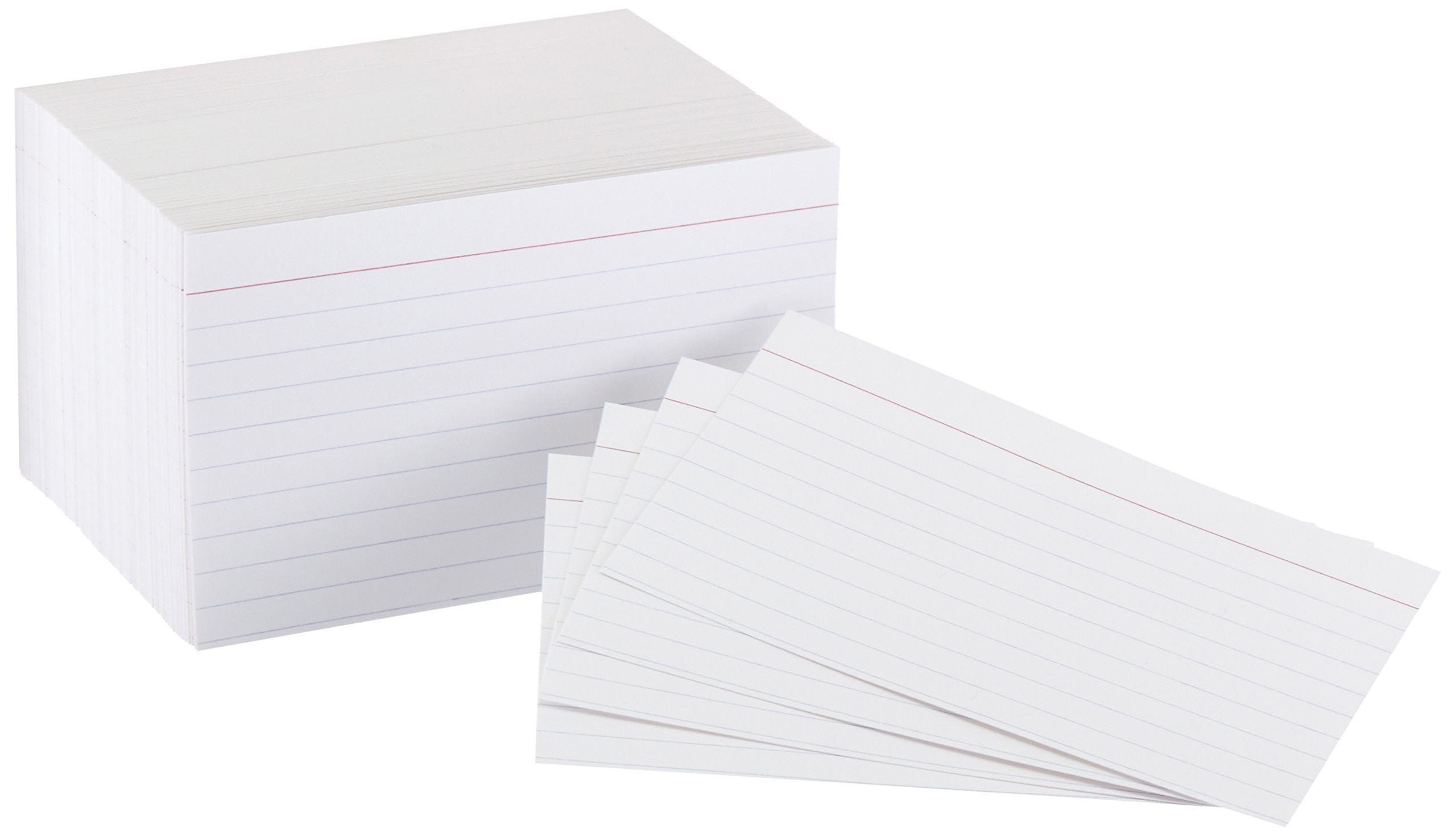 Amazon Basics Ruled Lined Index Note Cards, 500 Count, 5 Pack of 100, White, 5 in x 8 in