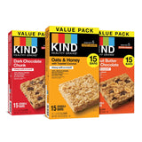 KIND Healthy Grains Bars, Variety Pack, Dark Chocolate Chunk, Oats & Honey, Peanut Butter Snacks, Gluten Free, 45 Count