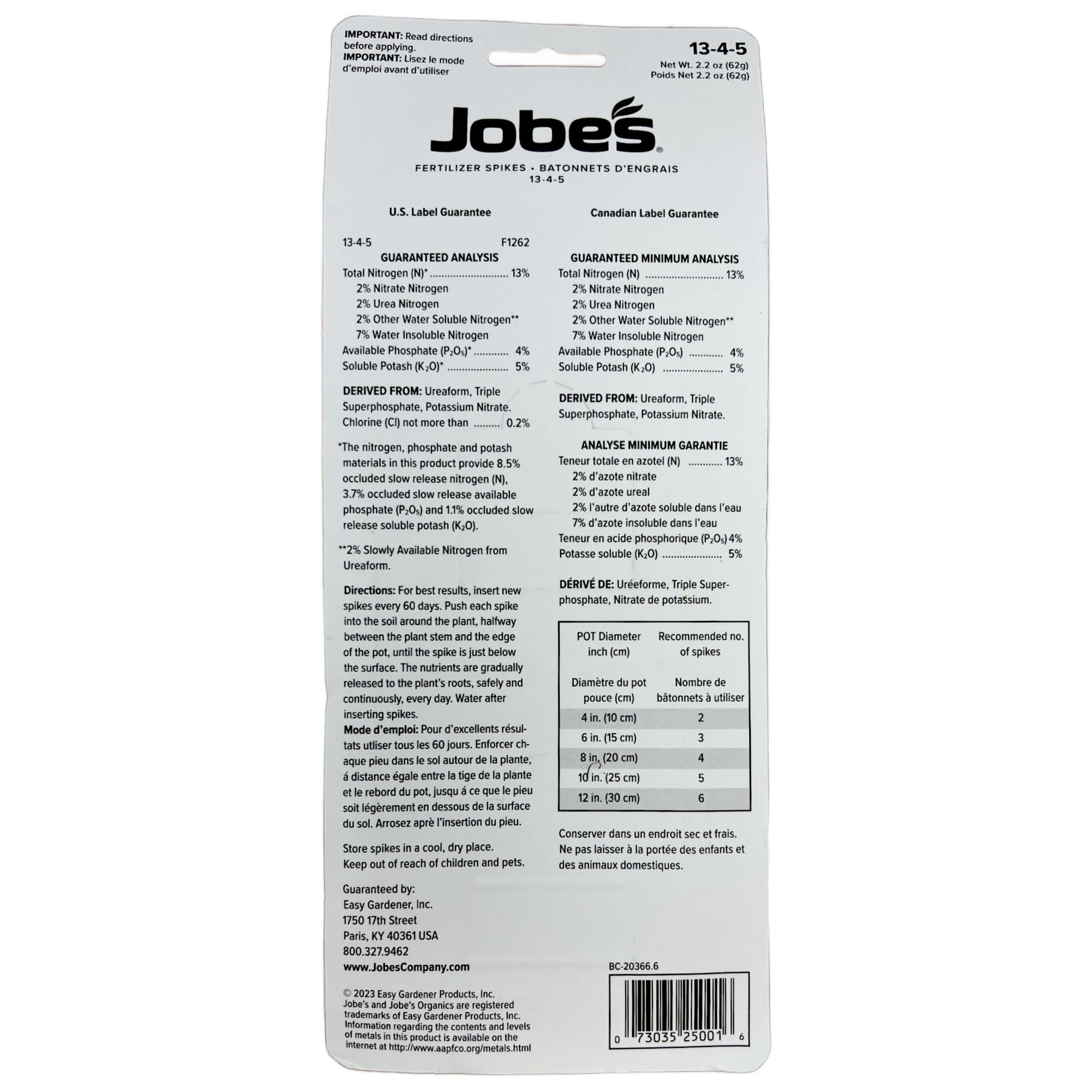 Jobe's 5001T Houseplant Fertilizer Food Spikes, 50 Pack