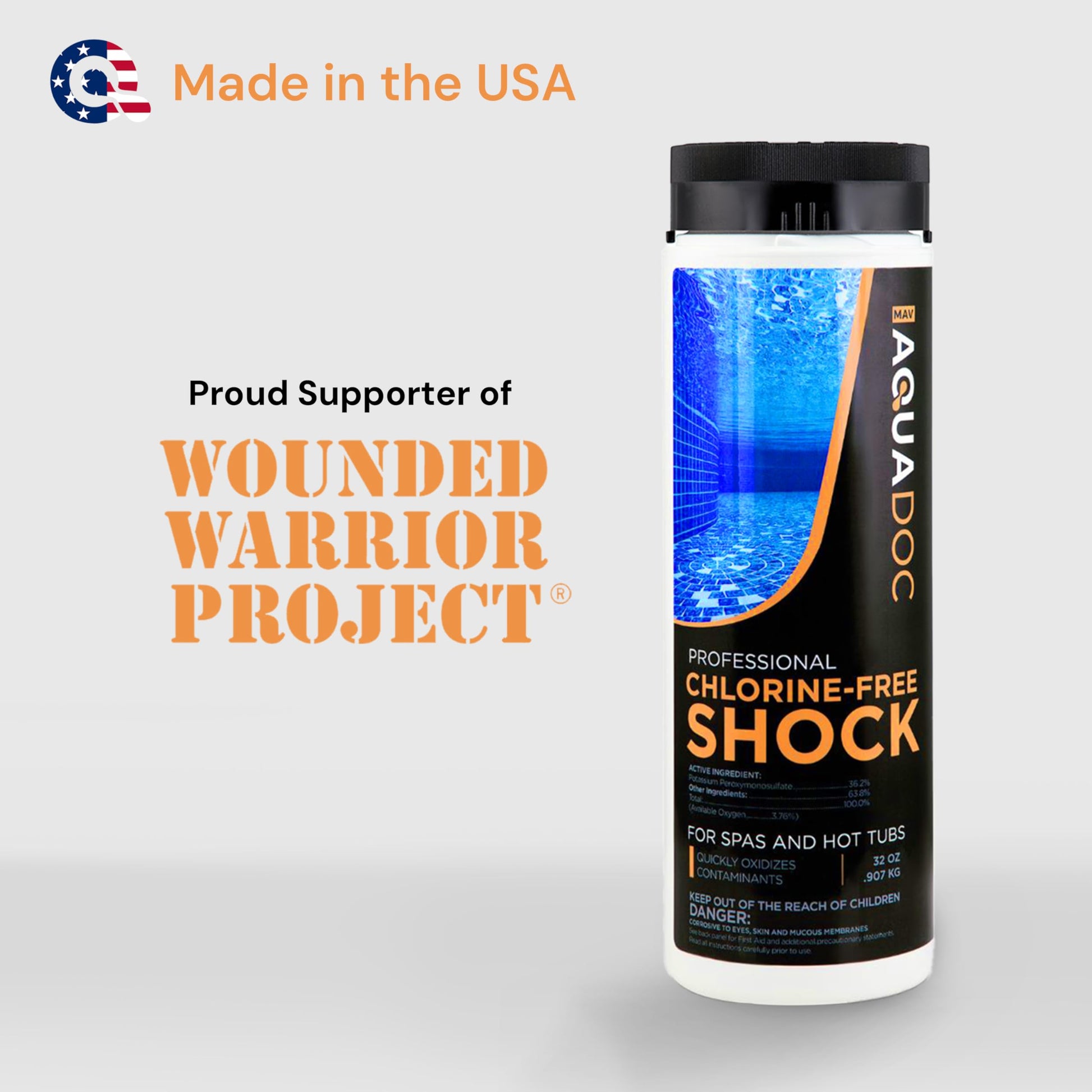 Non-Chlorine Spa Shock for Hot tub - Chlorine Free Tub Treatment & Enhanced to Assist Bromine Suitable Oxidizer Oxidizing by AquaDoc