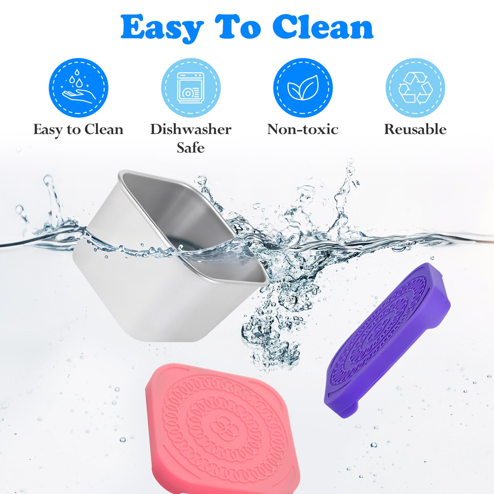 4Pack 6oz Reusable Stainless Steel Snack Containers for Kids, Easy Open Leak Proof Metal Small Toddler Snack Containers with Silicone Lids, Stackable Metal Toddler Lunch Box for Daycare School Travel