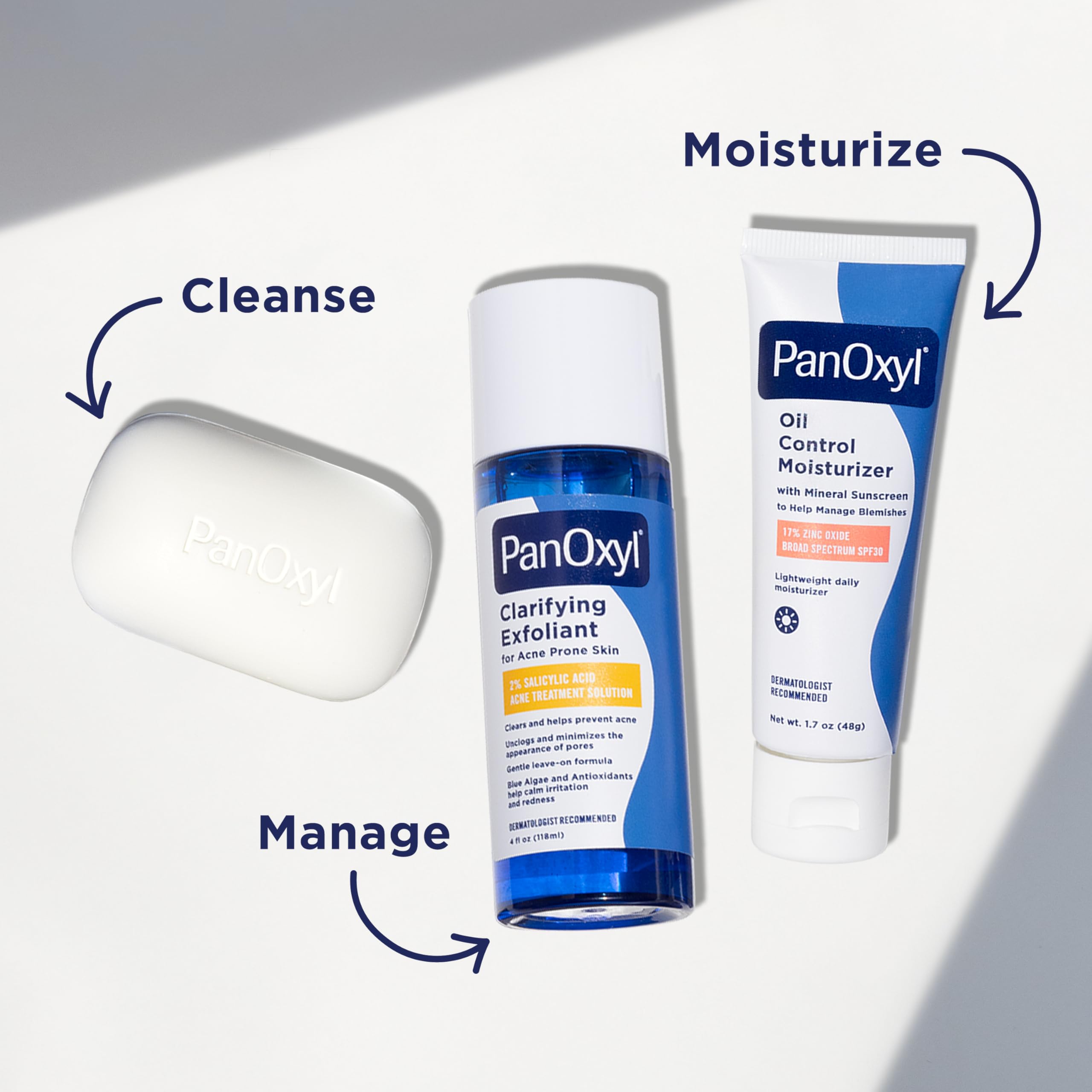 PanOxyl Acne Treatment Bar with 10% Benzoyl Peroxide, Maximum Strength Acne Bar for Face, Chest, and Back, Soap-Free Body Wash, Treats Acne Pimples, Whiteheads, Blackheads, pH Balanced, Vegan, 4 oz