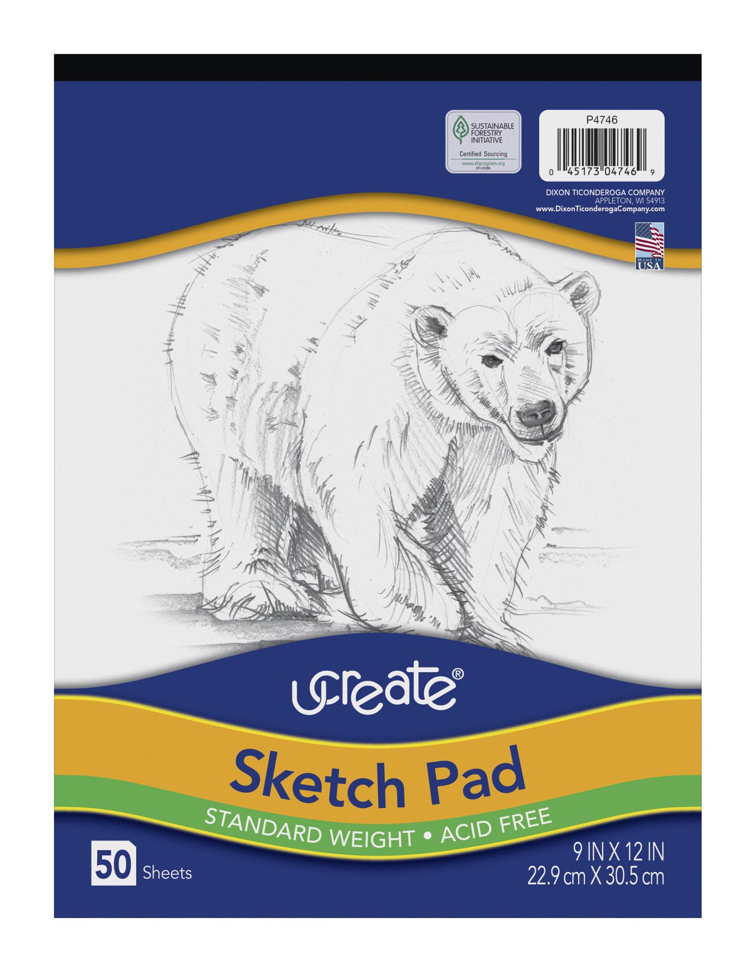 Pacon 4746 Art1st Sketch Pad, 60 lbs. Heavyweight Drawing Paper. 9 x 12, 50 Sheets