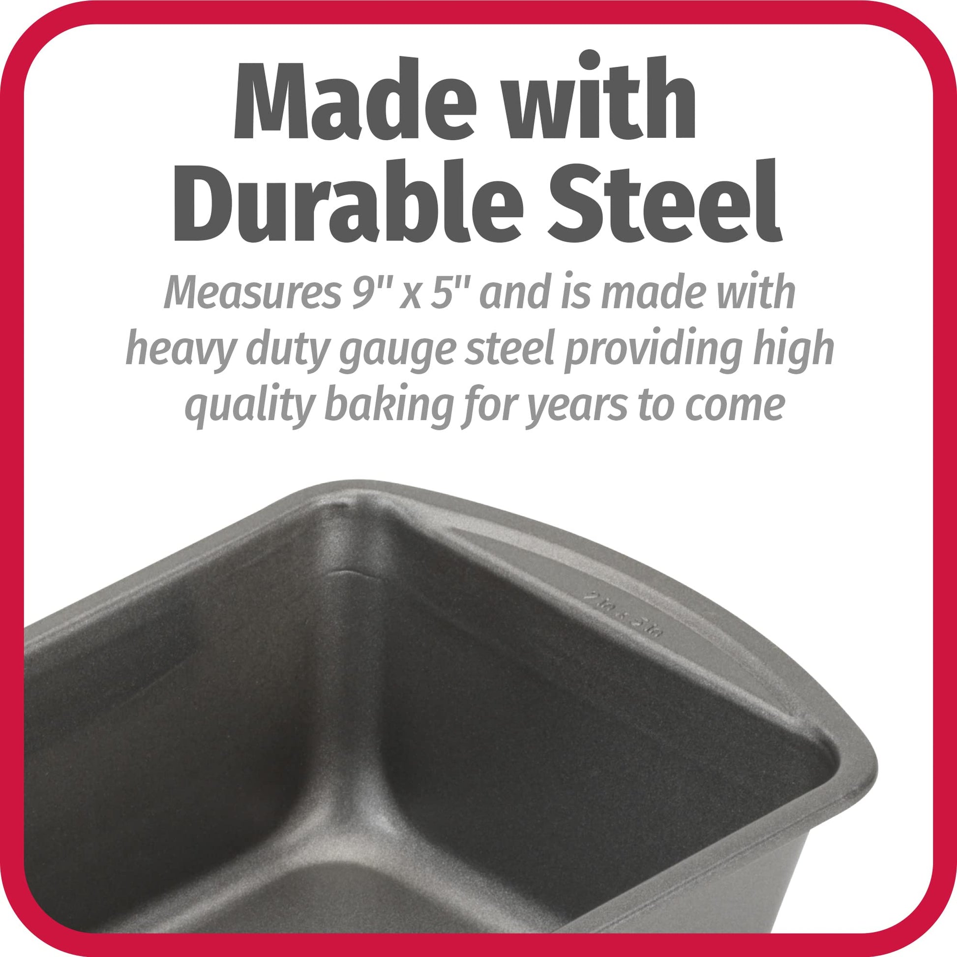 GoodCook Nonstick Loaf Pan Heavy-Duty Steel Bakeware with Easy-Clean Non-Stick Coating, Oven & Dishwasher Safe Pan for Meatloaf Breads Cakes Brownies Lasagnas Casseroles & More, 9 x 5-Inch, Gray