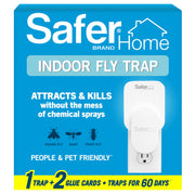 Safer Home Indoor Plug-In Fly Trap - SH502 - Effective Fruit Fly Traps for Indoors, Gnat Traps for House Indoor, 400 Sq Ft Protection - Style: 1 Device + 2 Glue Cards