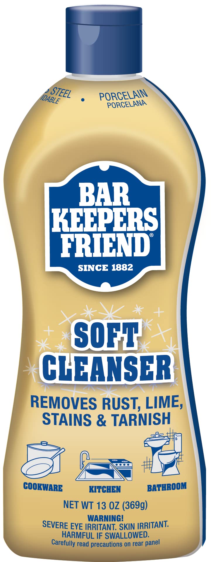 Bar Keepers Friend Soft Cleanser Liquid (2 x 13 Ounce) Multipurpose Cleaner & Rust Stain Remover for Stainless Steel, Porcelain, Ceramic Tile & More