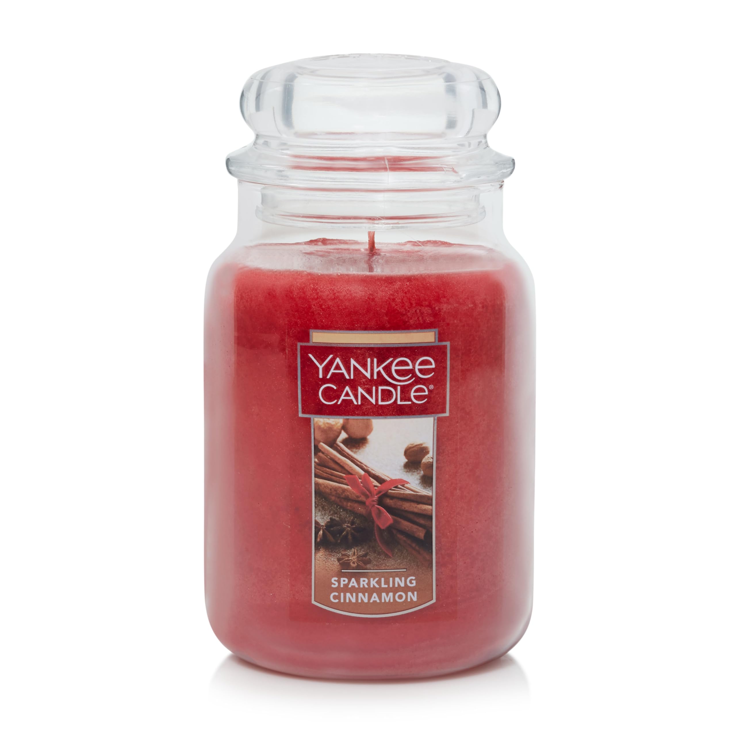 Yankee Candle Sparkling Cinnamon Scented, Classic 22oz Large Jar Single Wick Candle, Over 110 Hours of Burn Time | Holiday Gifts for All: Perfect for Fall and Winter Decor