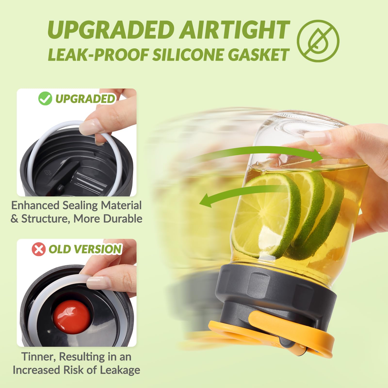 Soligt 6 Pack Mason Jar Lids, Regular Mouth Pour Spout Flip Cap Lids for Ball Brand Mason Jars, Leak Proof Airtight for Drinking Salad Dressing & Food Storing