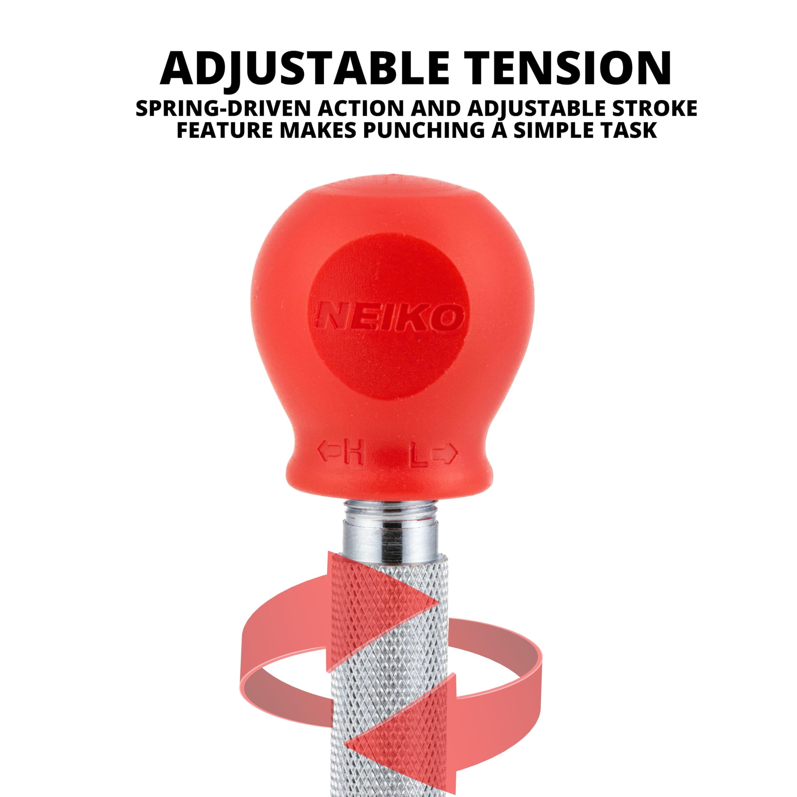 NEIKO 02638A 5-Inch Automatic Center Punch for Metal, Adjustable Impact Spring Loaded Center Punch Tool, Spring Punch, Center Punch Spring Loaded, Auto Center Punch