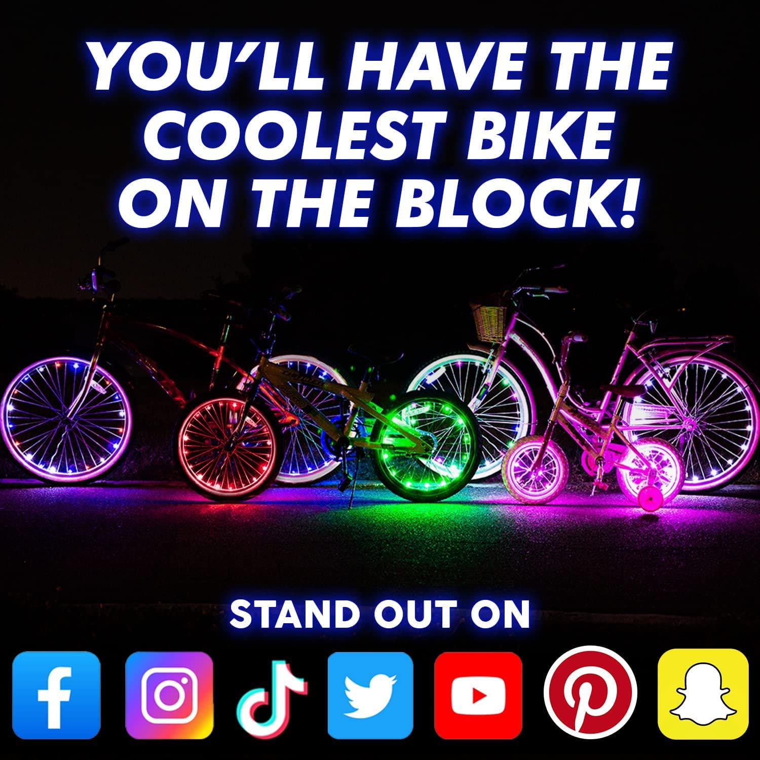 Activ Life Bike Wheel Lights (2 Tire, Color-Changing) Top Easter Basket Stuffers for Kids Girls Boys Teen Gifts; Best Spring Break Essentials & Beach Vacation Must Haves; Cool Family Fun Bday Presents