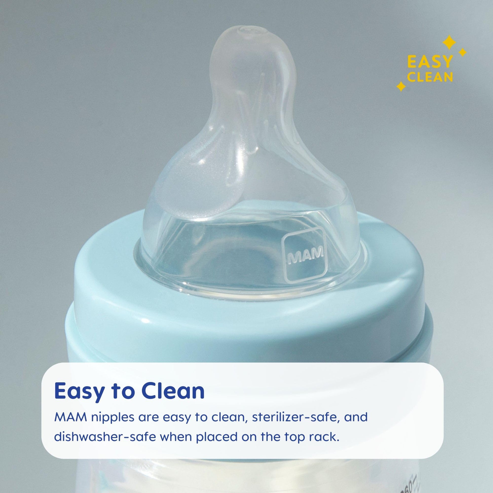 MAM Bottle Nipples Extra Slow Flow Nipple Size 0, for Newborn Babies and Older, SkinSoft Silicone Nipples for Baby Bottles, Fits All MAM Bottles, 4 Count (Pack of 1)