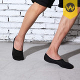 WANDER No Show Socks Mens 7 Pairs Cotton Thin Non Slip Low Cut Mens Invisible Casual Socks (7black, Size 9-11)