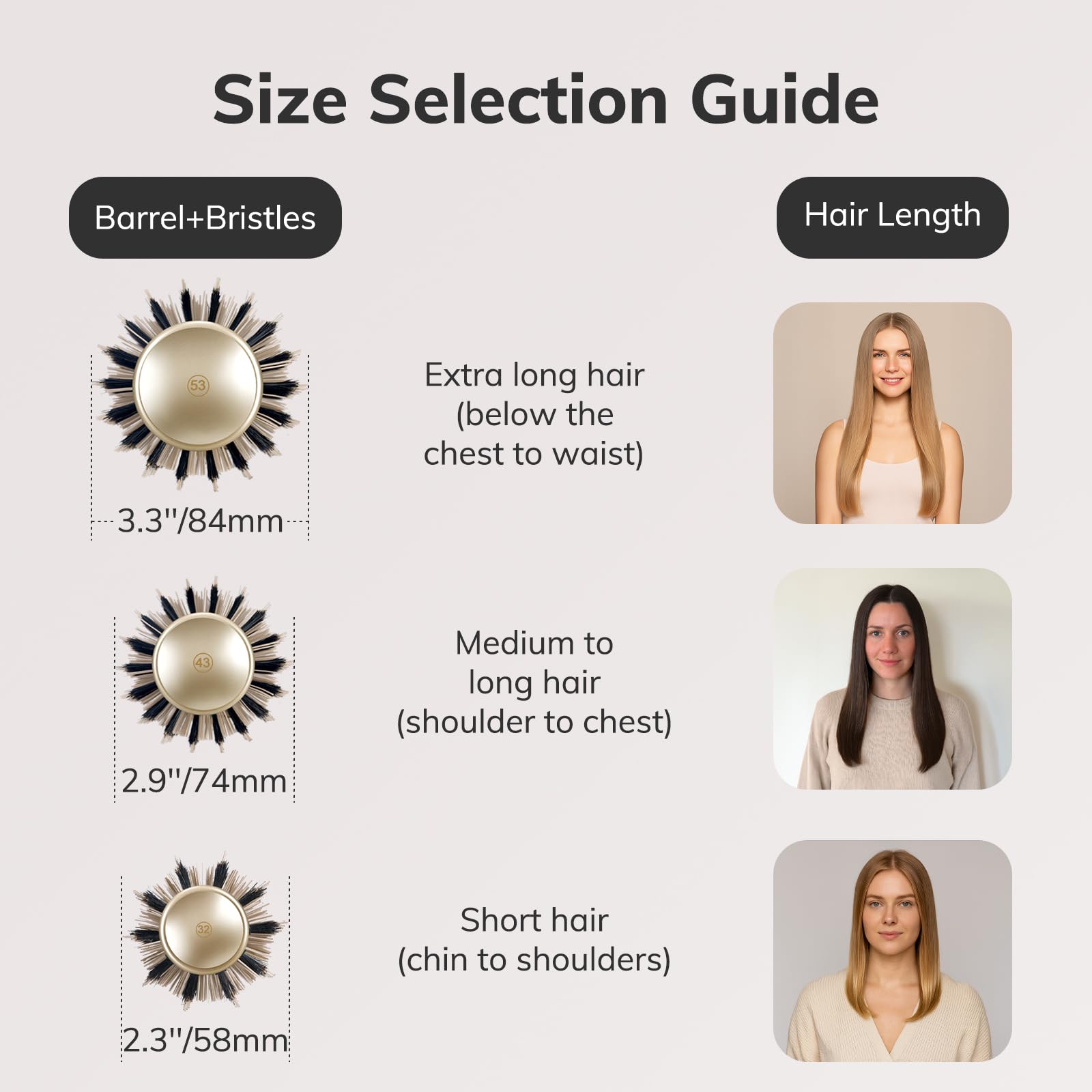 Round Brush for Blow Drying, Nano Thermal Ceramic & Ionic Tech Hair Brush with Boar Bristles, Professional Round Barrel Brush for Styling, Curling & Straightening by Sndyi (2.9 Inch, Barrel 1.7 Inch)
