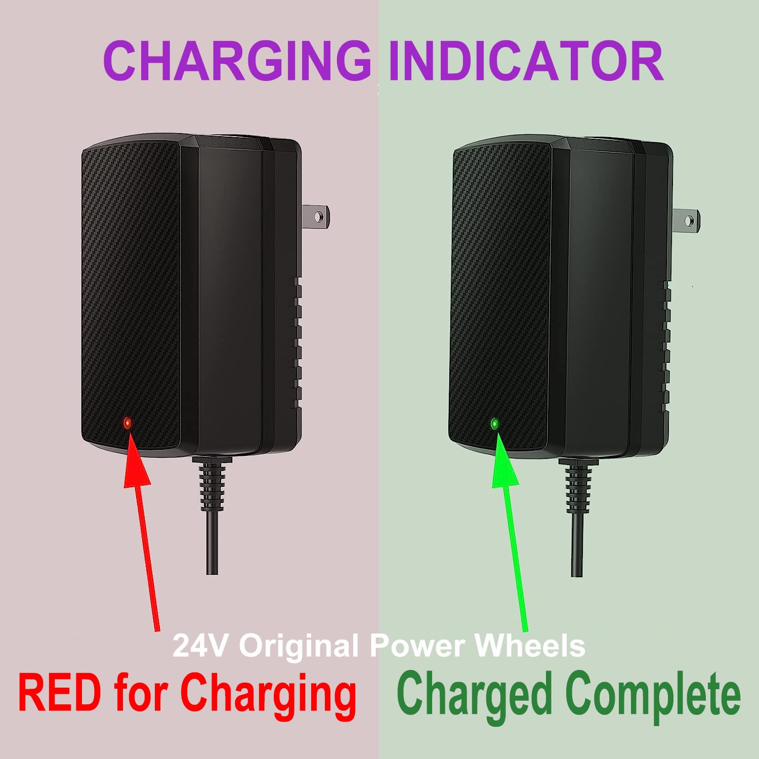 24V Charger for Kids Ride On Car Toys 24 Volt Battery Charger Wrangler SUV Kid Trax Dynacraft Toy Car Jeep ATV Quad Disney Electric Ride-On Charger 24V Battery Charger