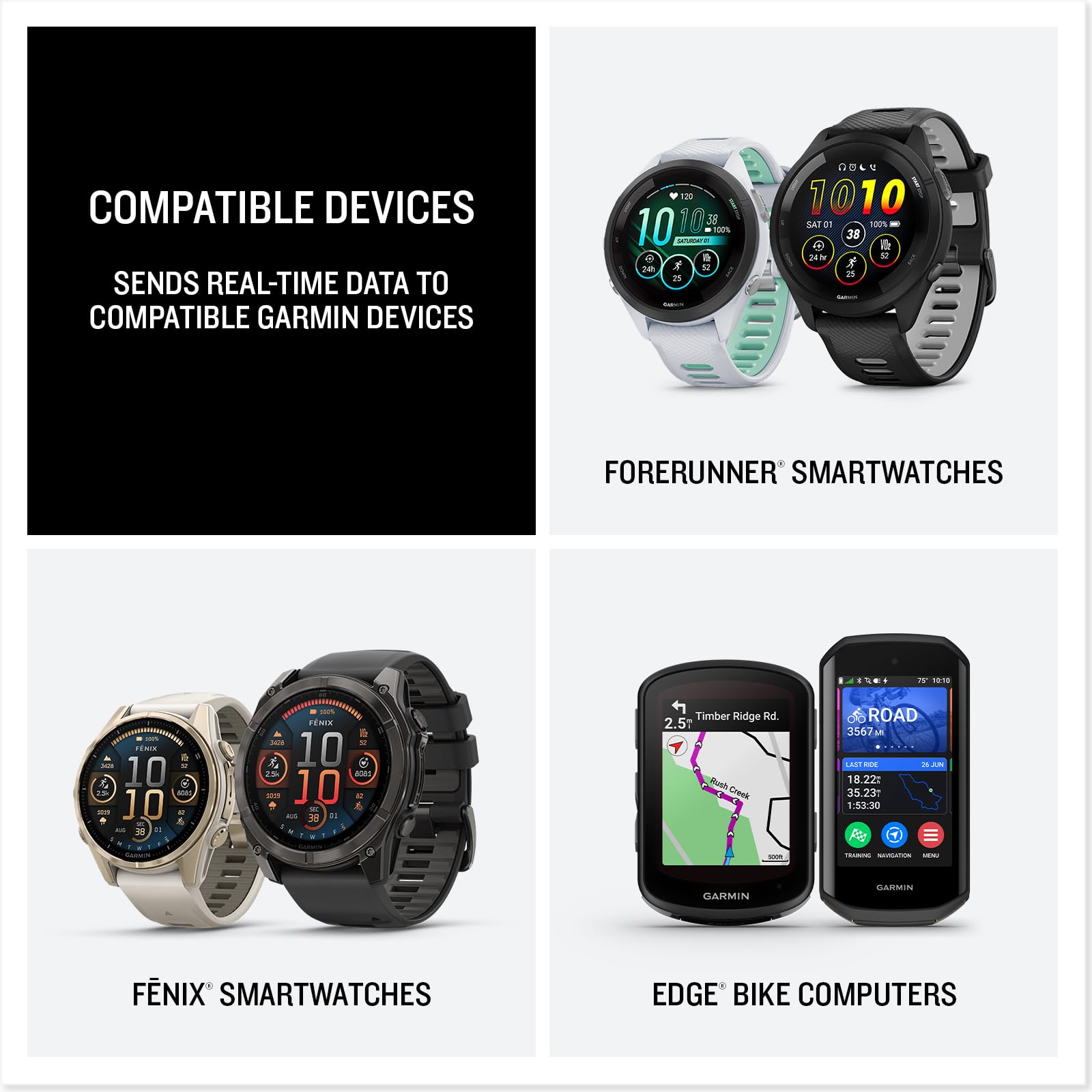 Garmin HRM 200 Heart Rate Monitor, Accurate Heart Rate and HRV Data, Comfortable Machine Washable Strap, M-XL