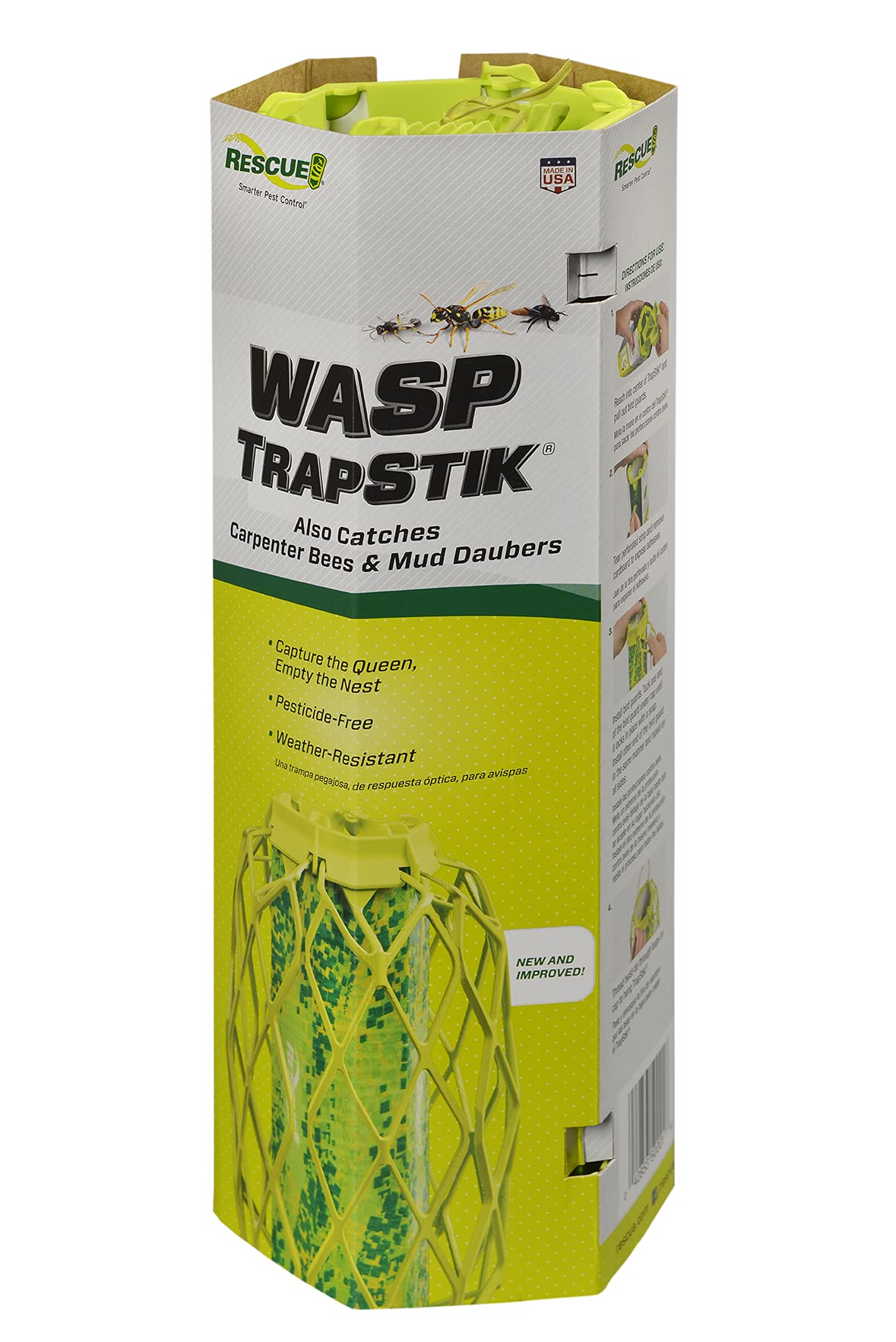 RESCUE! VisiLure® TrapStik for Wasps, Mud Daubers, Carpenter Bees – 2 Pack