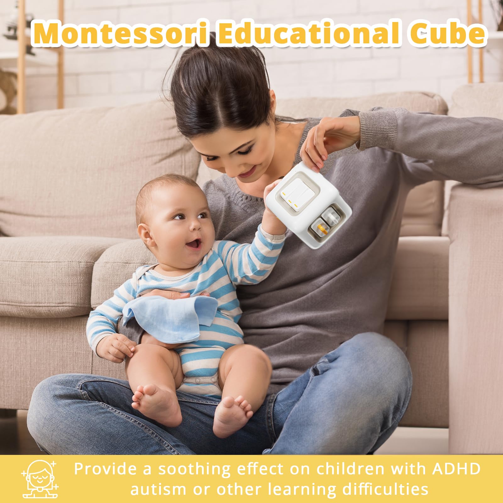 SOCBTNSO Busy Cube Toys for 1 Year Old Boy, Montessori Toys for 1+ Year Old, Travel Sensory Toys for Toddlers 1-3, Learning Fine Motor Skills| 1st Birthday Gifts Boy 9 12 Months +