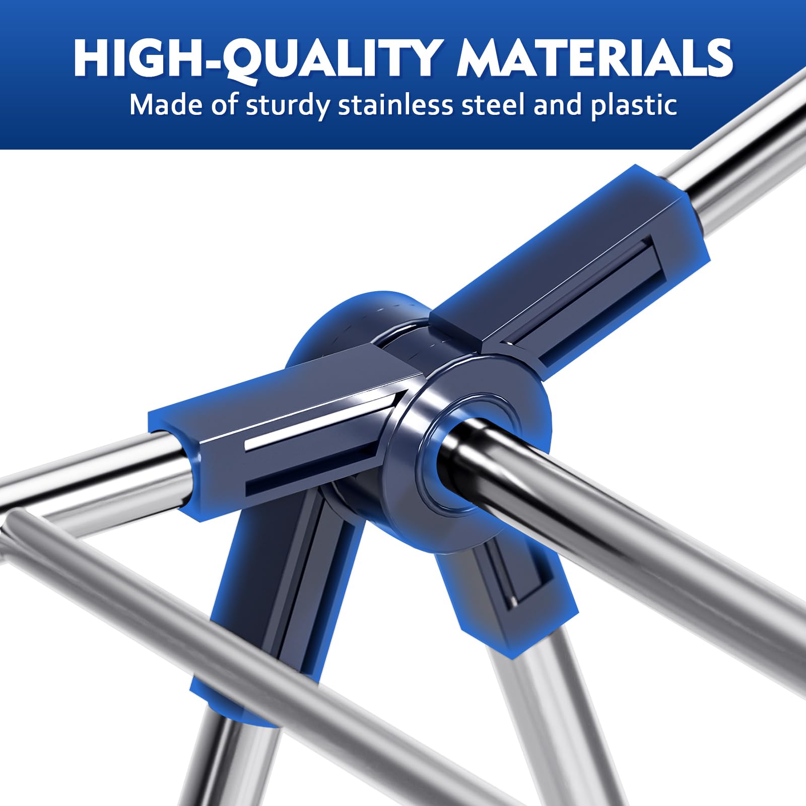 APEXCHASER Clothes Drying Rack, Stainless Steel Drying Rack Clothing with Height-Adjustable, Foldable Gullwings Laundry Drying Rack, Indoor Outdoor Use, No Assembly